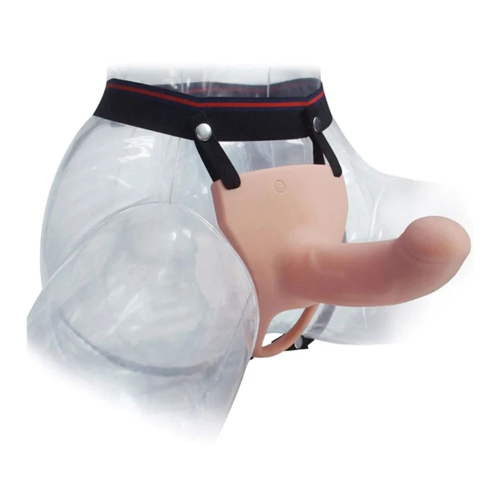 Aphrodisia Hollow Strap-On 17 cm İçi Boş Titreşimli Uzaktan Kumandalı Belden Bağlamalı Strap-on