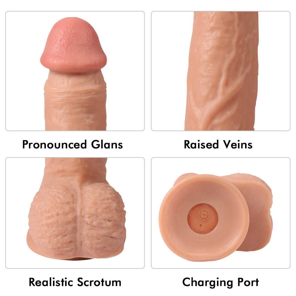 Dildo Series Dean 21 cm 20 Modlu Titreşimli Uzaktan Kumandalı Şarjlı Realistik Penis SQ-WBE10007