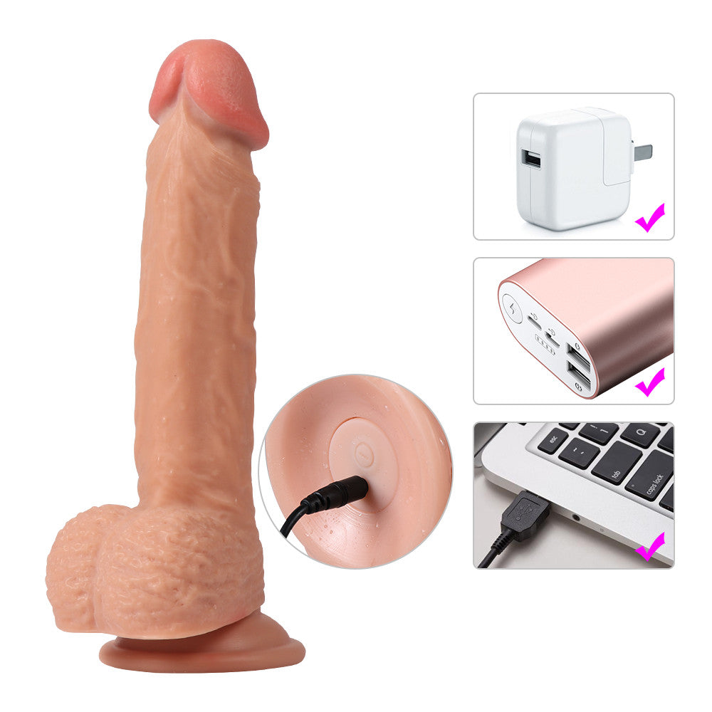 Dildo Series Dean 21 cm 20 Modlu Titreşimli Uzaktan Kumandalı Şarjlı Realistik Penis SQ-WBE10007