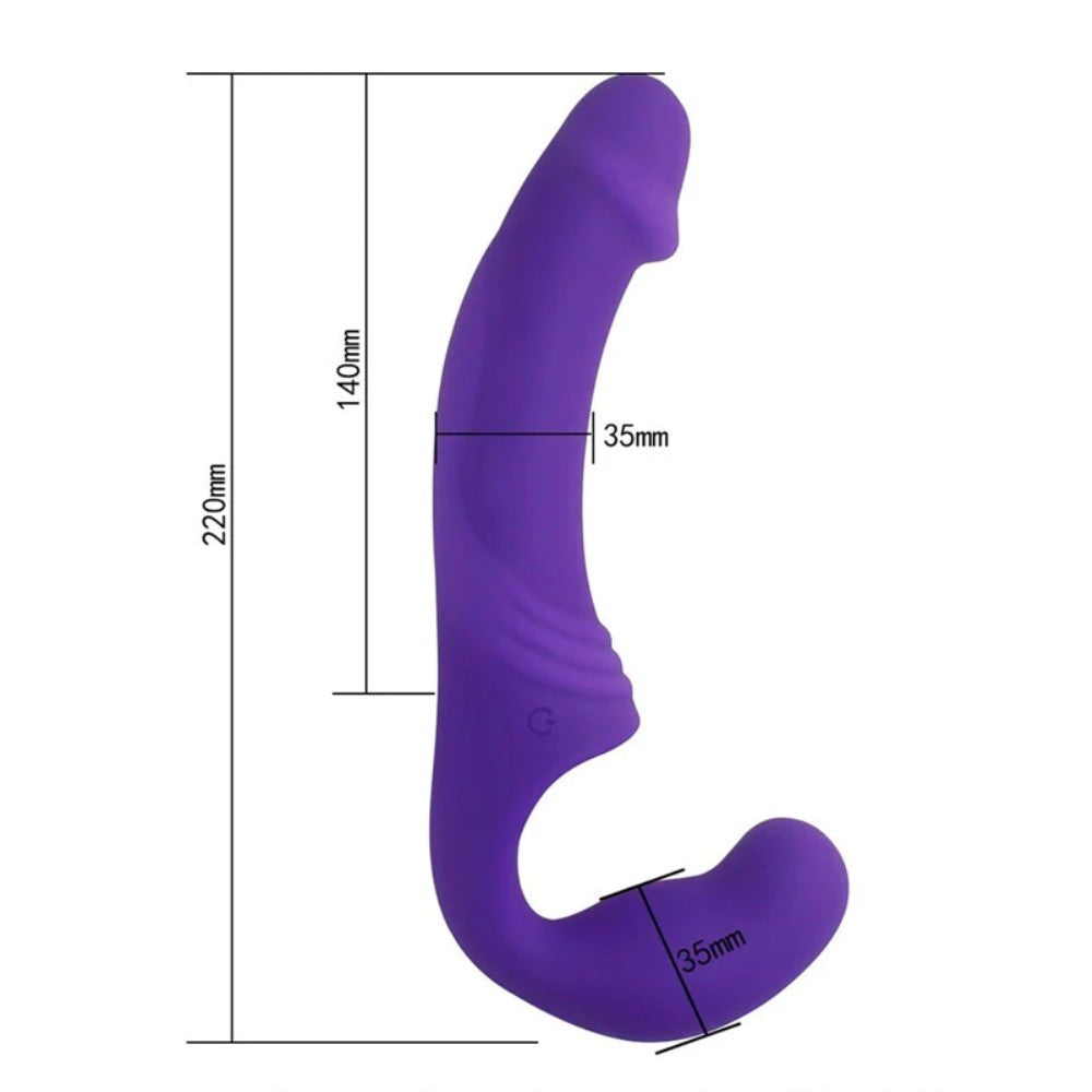 Aphrodisia Double Rider Strapless Strap-on Vibratör Purple