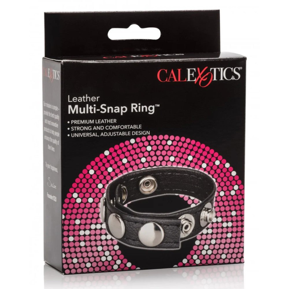 Calexotics Leather Multi-Snap Ring Deri Penis Halkası