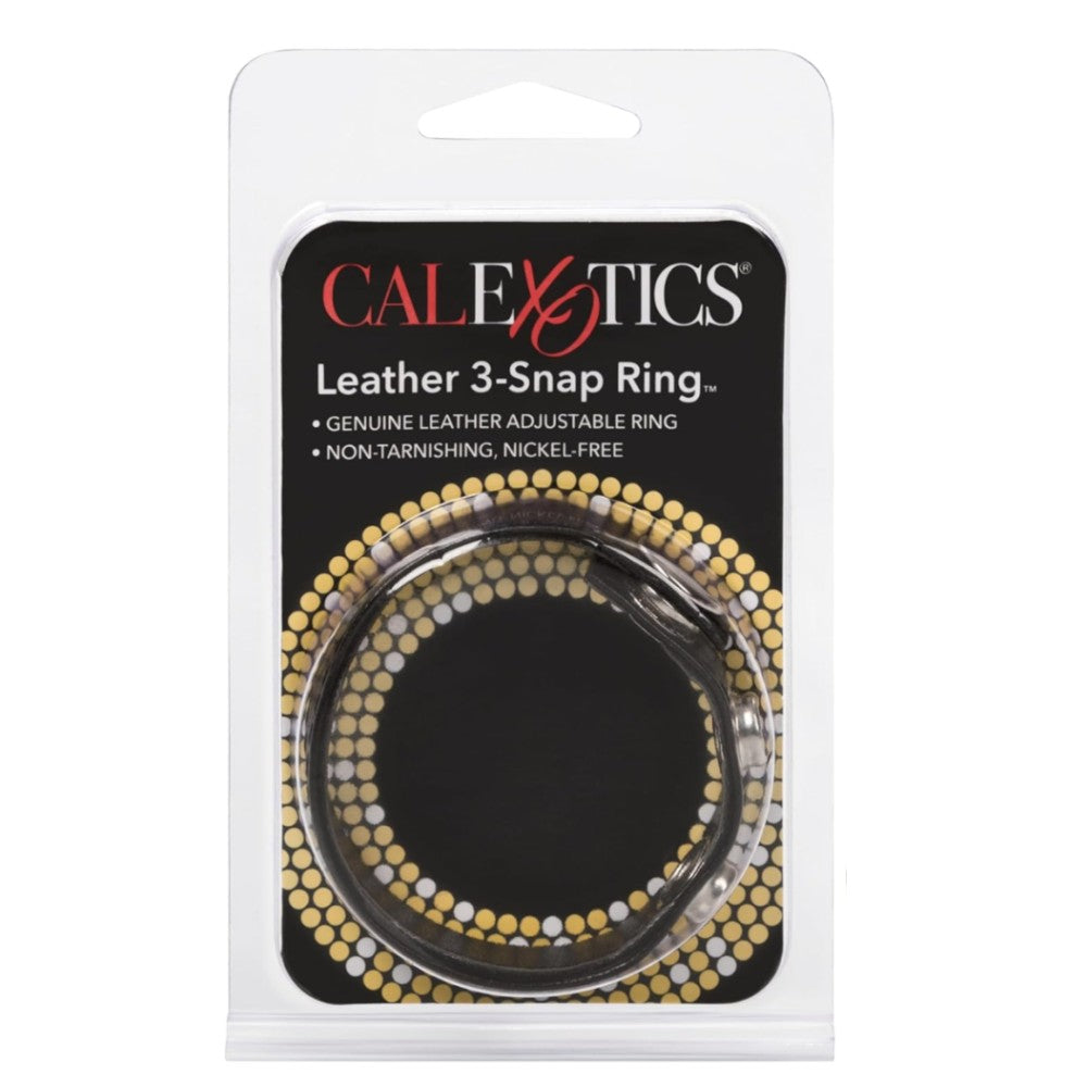 Calexotics Leather 3-Snap Ring Deri Penis Halkası