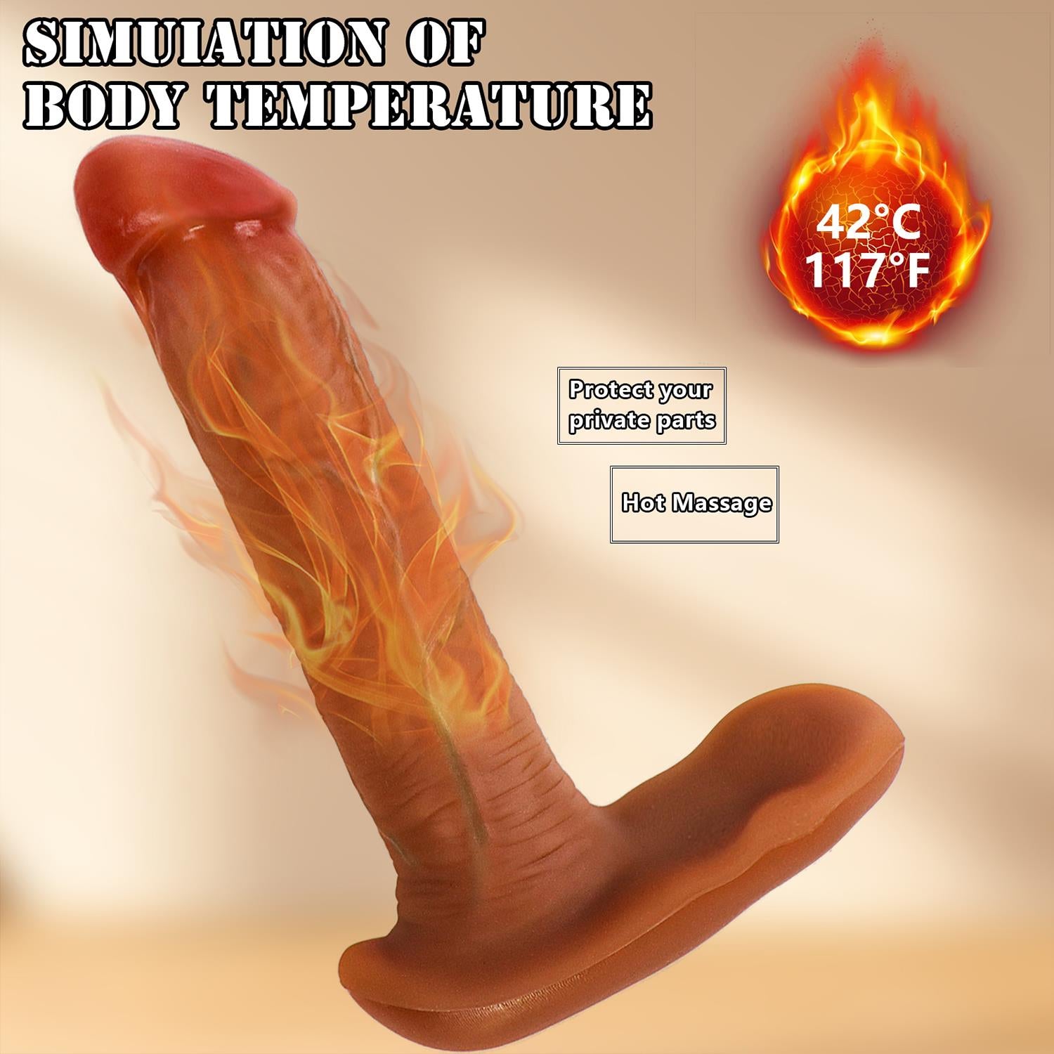 4’ü 1 Arada Isıtmalı Thrusting Vibratör Uzaktan Kumandalı Dual Motor 9 Mod Giyilebilir Hareketli