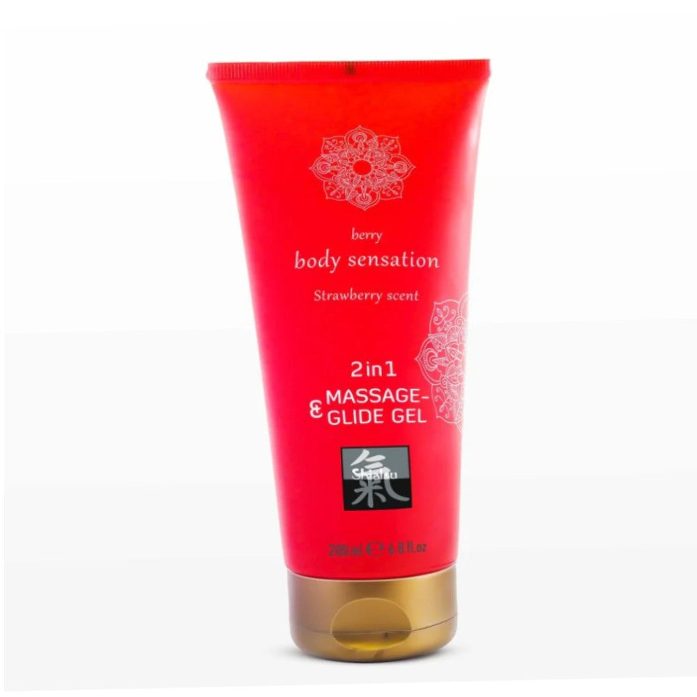 Hot Shiatsu Massage & Glide Gel 2in1 Strawberry Masaj ve Kayganlaştırıcı Jel 200 ml.