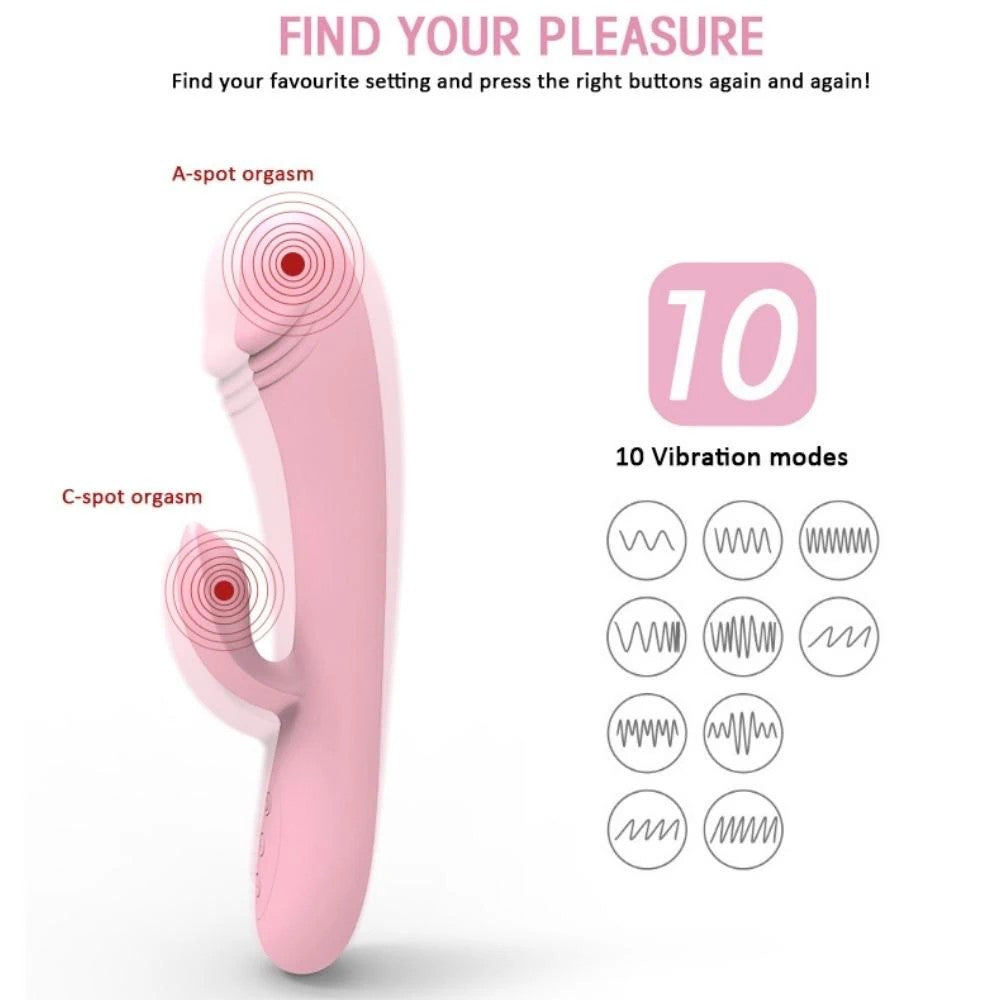 Double Çift Titreşim Motorlu 10 Mod Tavşan Vibratör