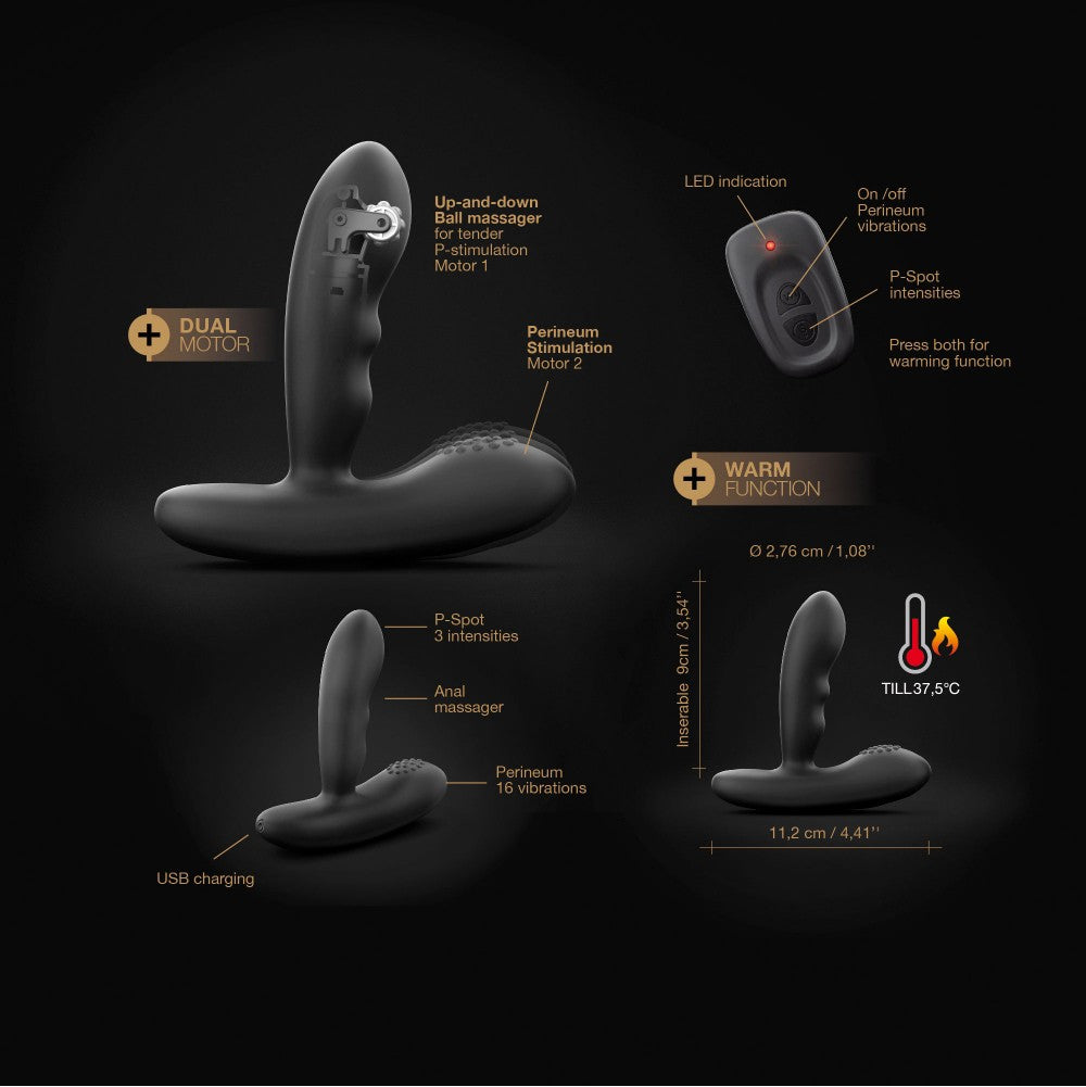 Dorcel P-Stroker Uzaktan Kumandalı Hareketli ve Isıtmalı Prostat Stimülatör