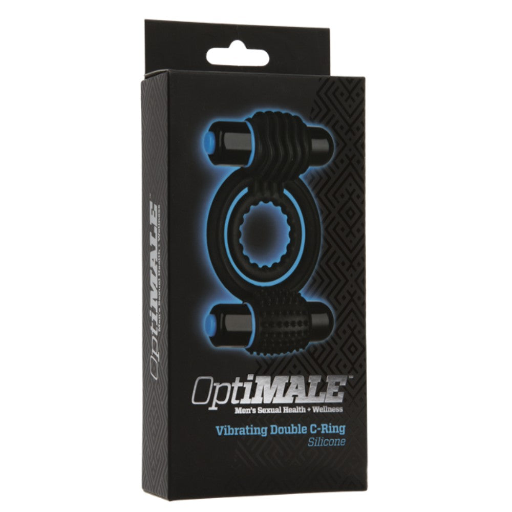 Doc Johnson OptiMALE Vibrating Double C-Ring Çift Titreşimli Testis Destekli Penis Halkası