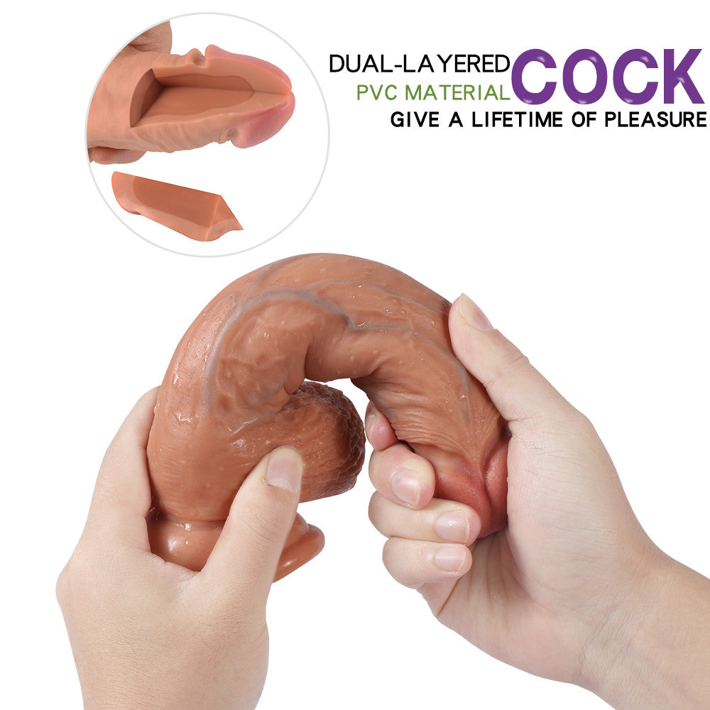 Shequ Dildo Series Dean Vein Double Çift Katmanlı Realistik Penis SQ-WBC10007-Veins
