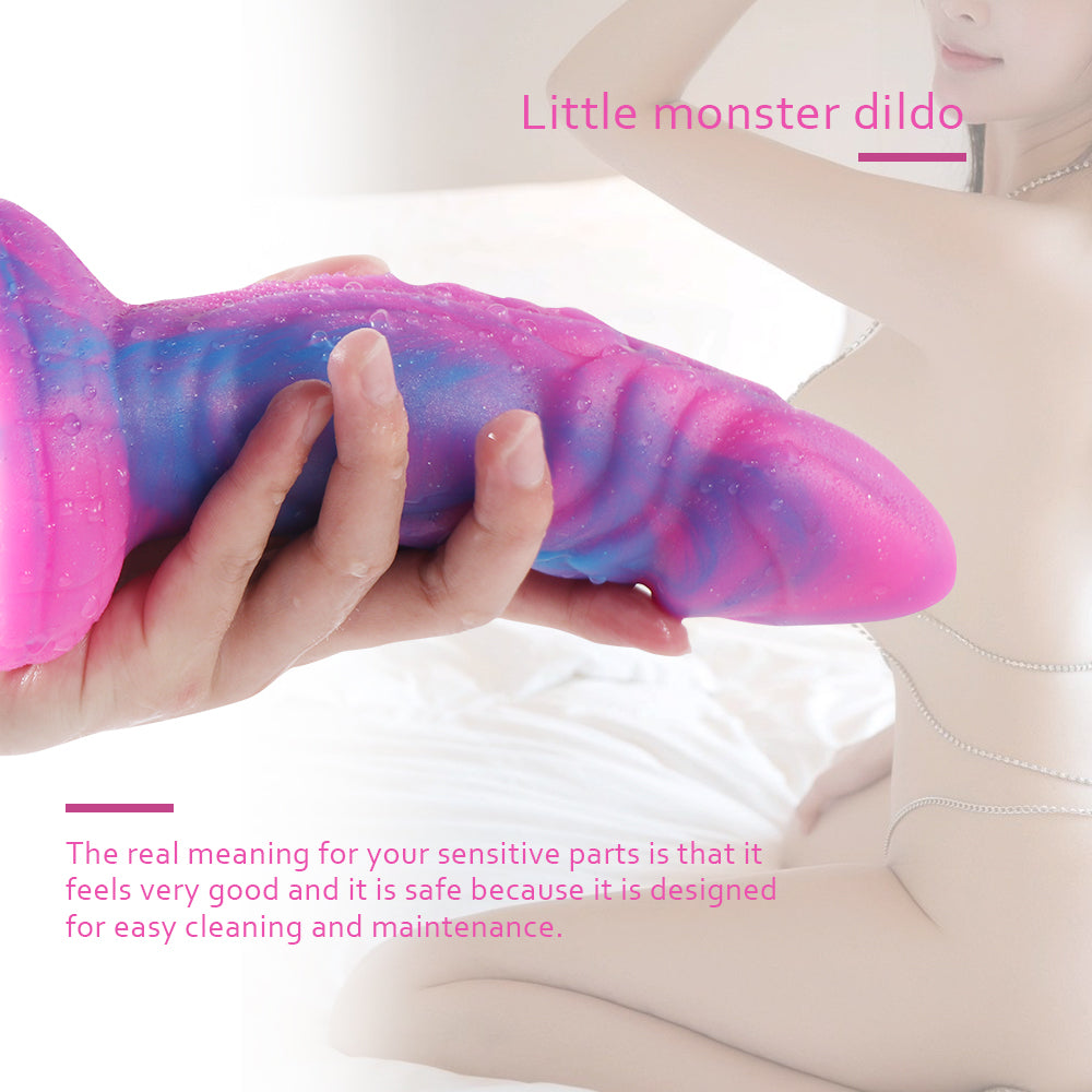 Shequ Jelly Animal Dildo Monster 3 Squamule Realistik Penis SQ-WBD10052 Purple