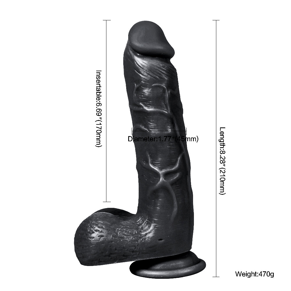 Xise Dildo Series Adam Rubber  21 cm Realistik Zenci Penis XS-WBC10012 Black