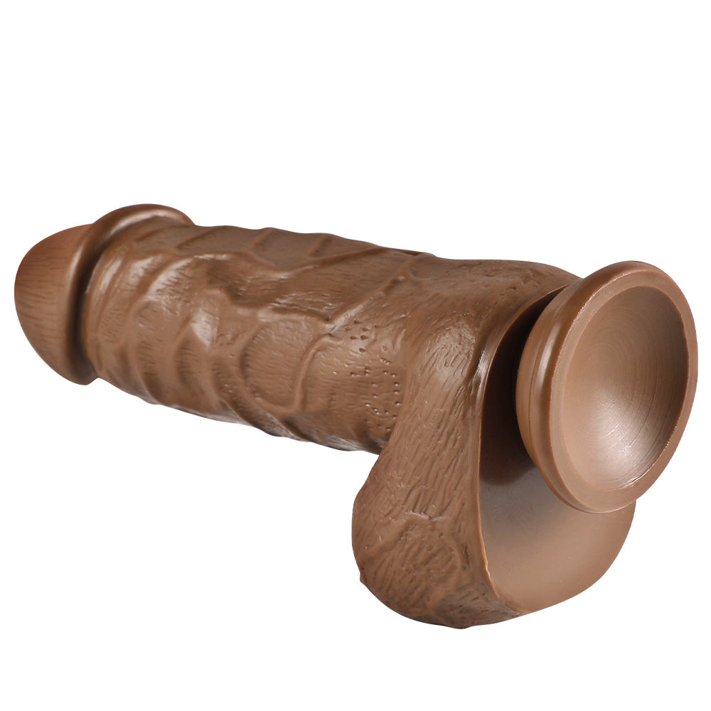 Xise Dildo Series X-Men Flexible Belden Bağlamalı Kalın Realistik Penis XS-WBC10011 Brown