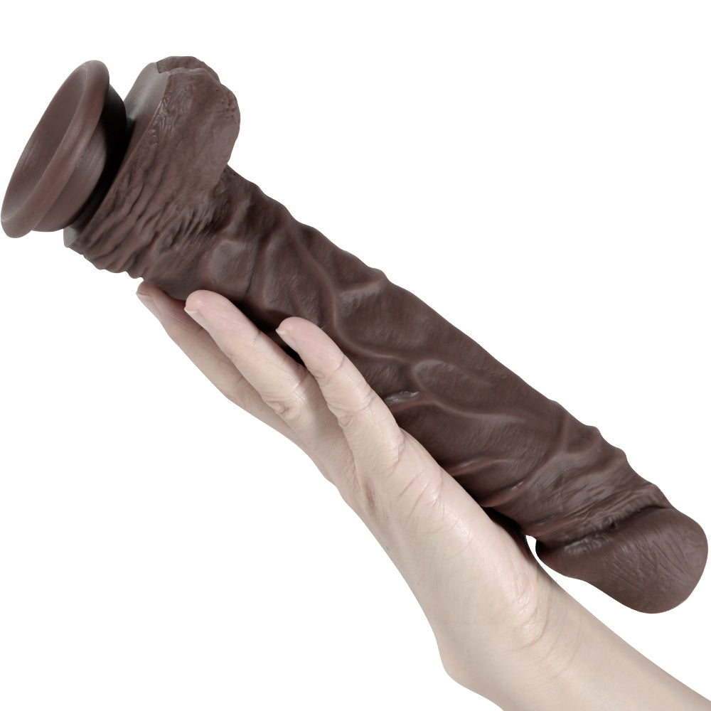 Xise Dildo Series Knight Flexible 25,5 cm Belden Bağlamalı Realistik Penis XS-WBC10002-Brown