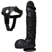 Dildo Series Spartacus 24 Cm Belden Bağlamalı Realistik Dev Penis XS-WBC10003 Black