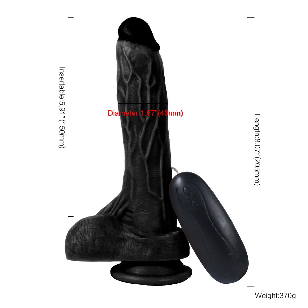 Xise Dildo Series Holy Dragon 20.5 cm Titreşimli Belden Bağlamalı Realistik Penis XS-WBC10007-V Black