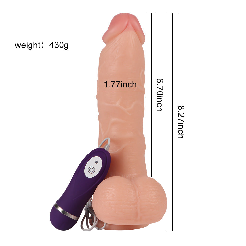 Xise Vibrating Dildo Adam Rubber 21 cm Titreşimli Realistik Penis XS-WBC10012 Purple