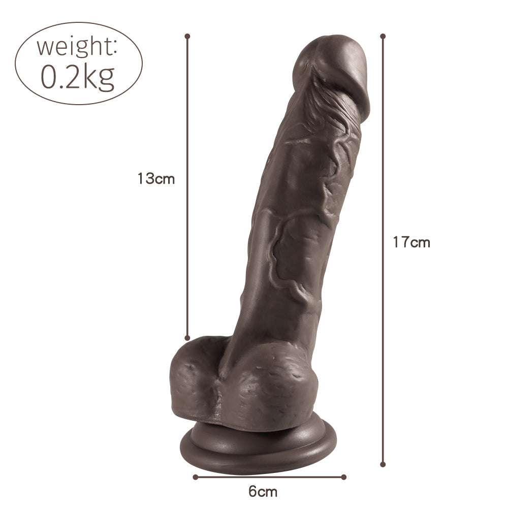 Xise Dildo Series Adonis 18 cm Realistik Melez Penis XS-WBC10018 Brown