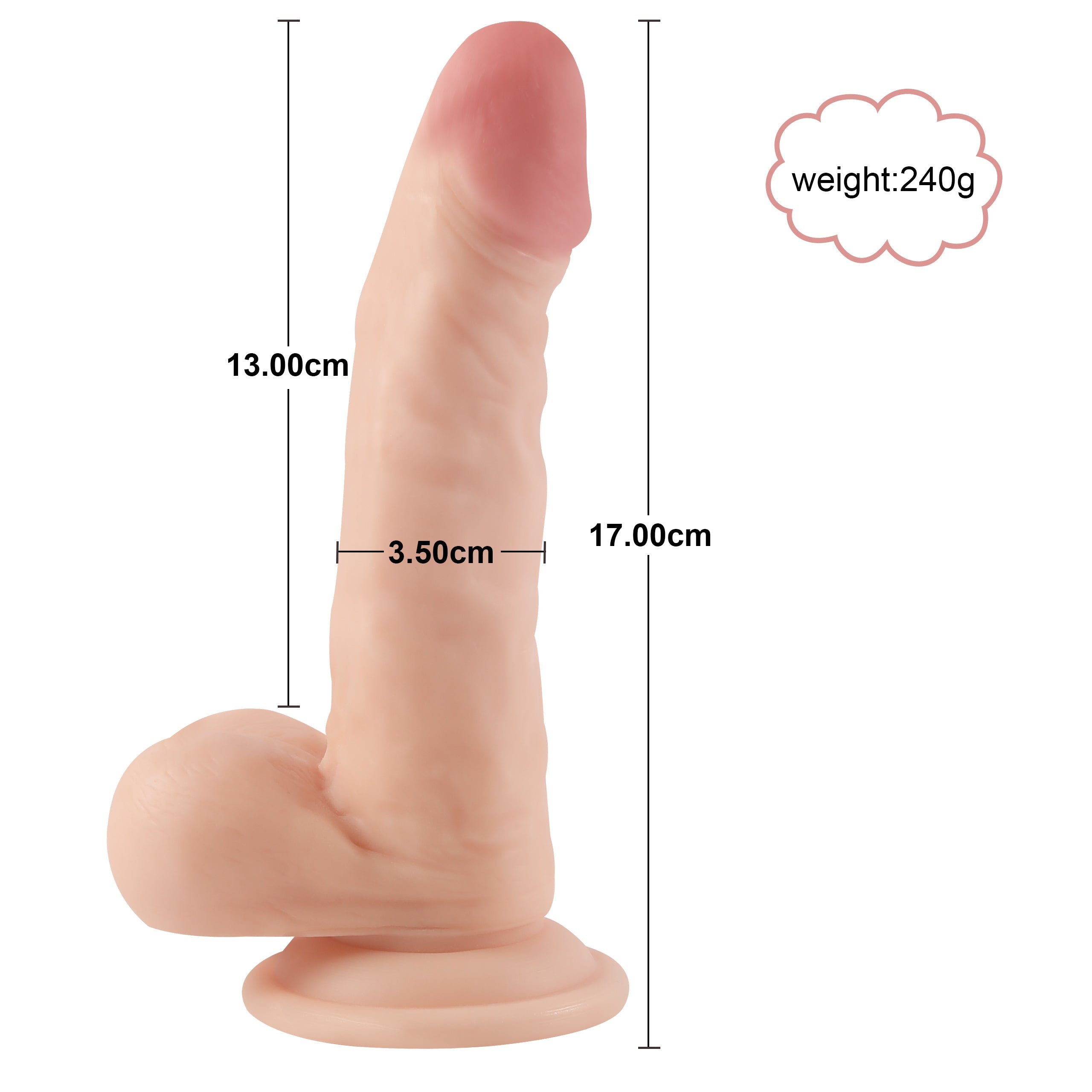 Xise Dildo Series Hunk Eagle 17 cm Belden Bağlamalı Realistik Penis XS-WBC10034 Flesh