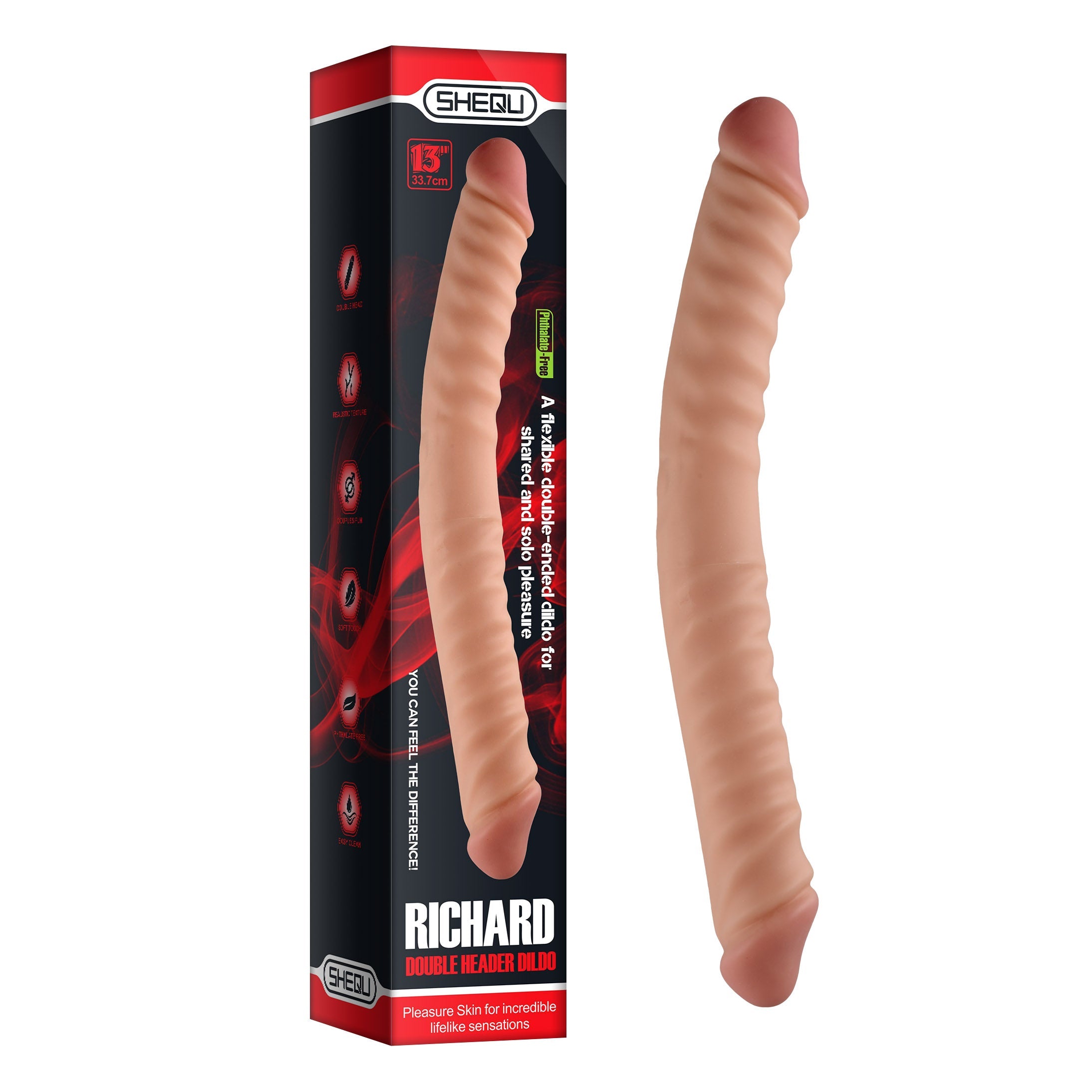 Shequ Richard 34 cm Flexible Çift Taraflı Realistik Penis XS-WBC10073