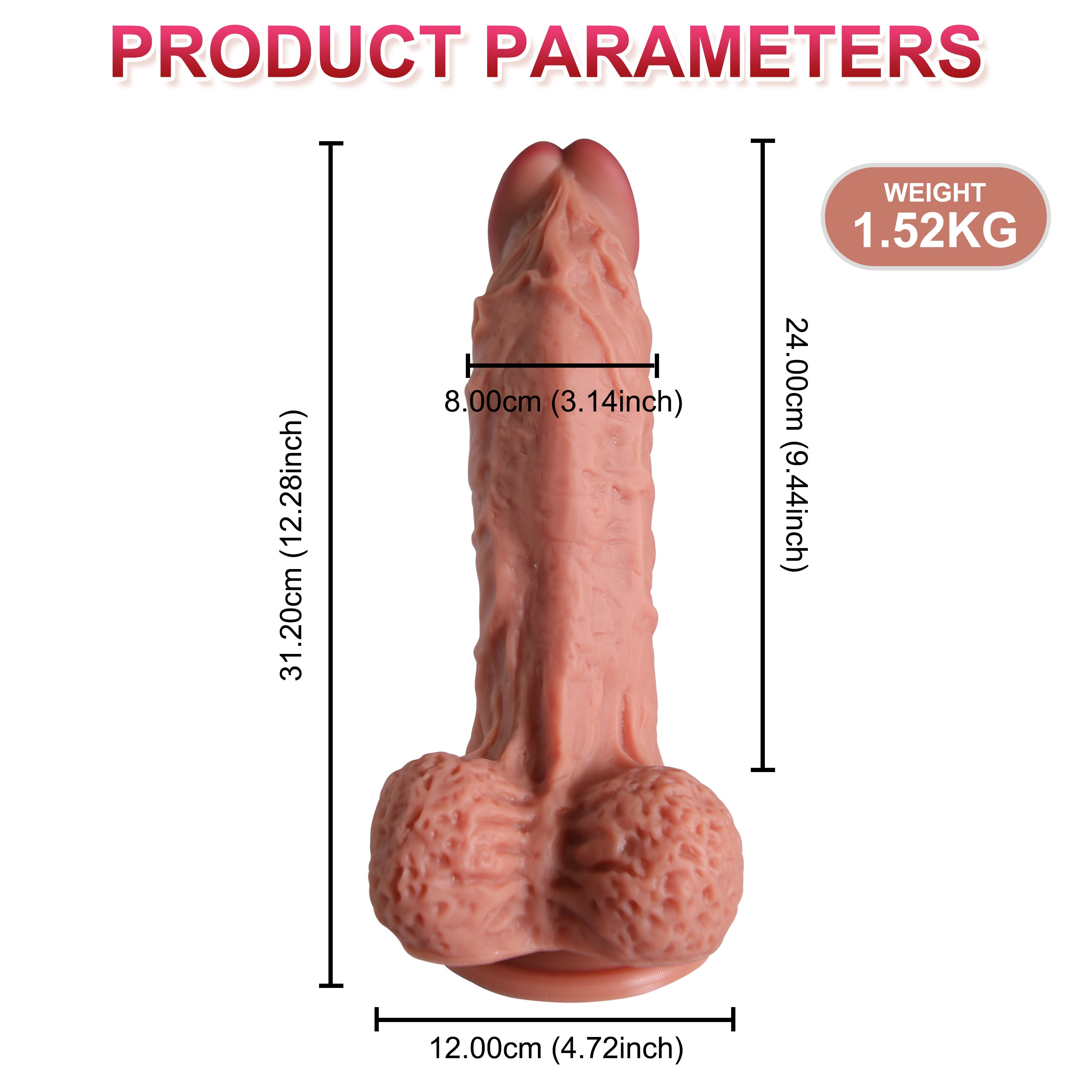 Xise Leilong Dual Layered 32.5 cm Büyük Realistik Penis XS-WBD10074-L