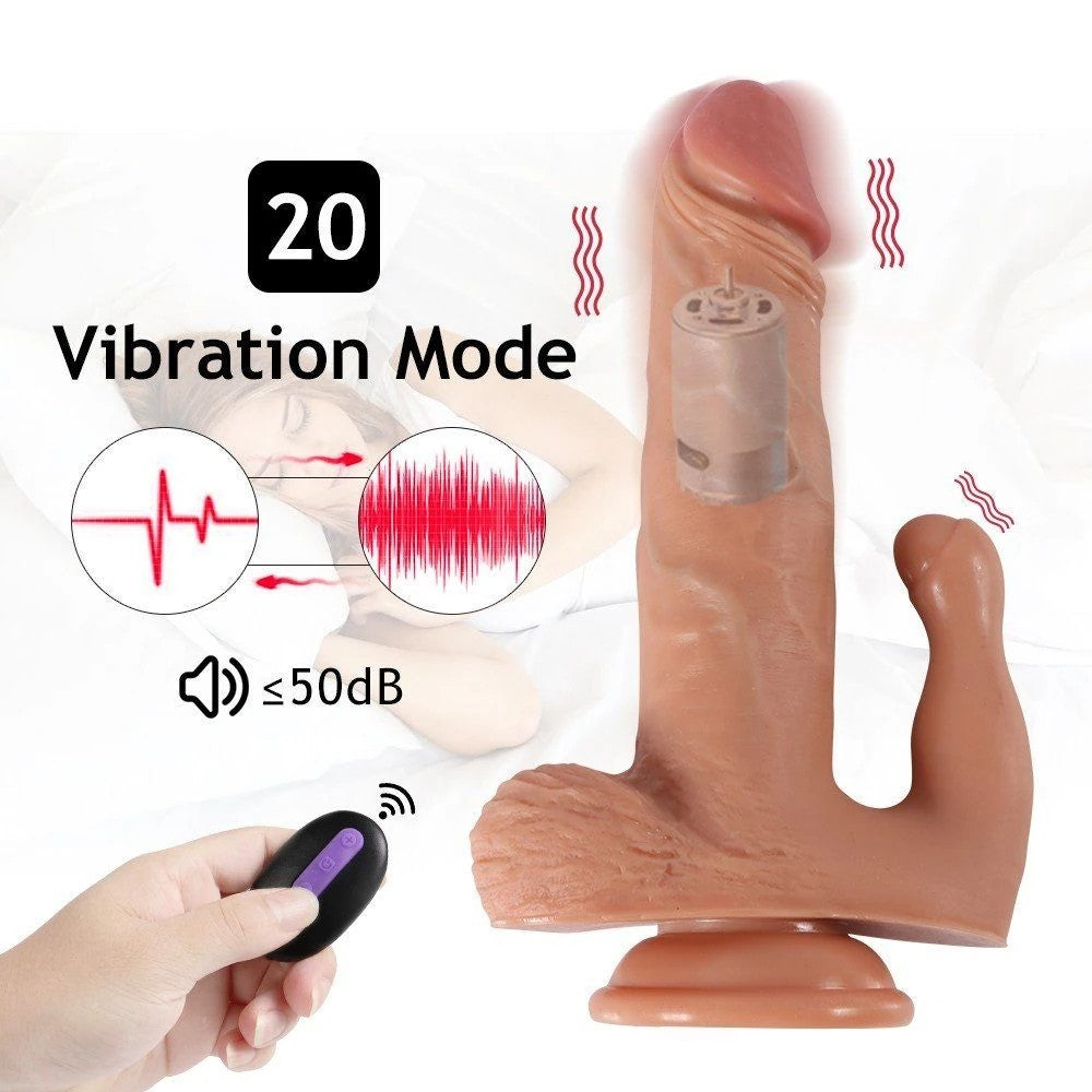 Shequ Dildo Series Brody Sallama Modlu Dual Titreşimli Realistik Penis 21.5 cm SQ-WBC10035-V