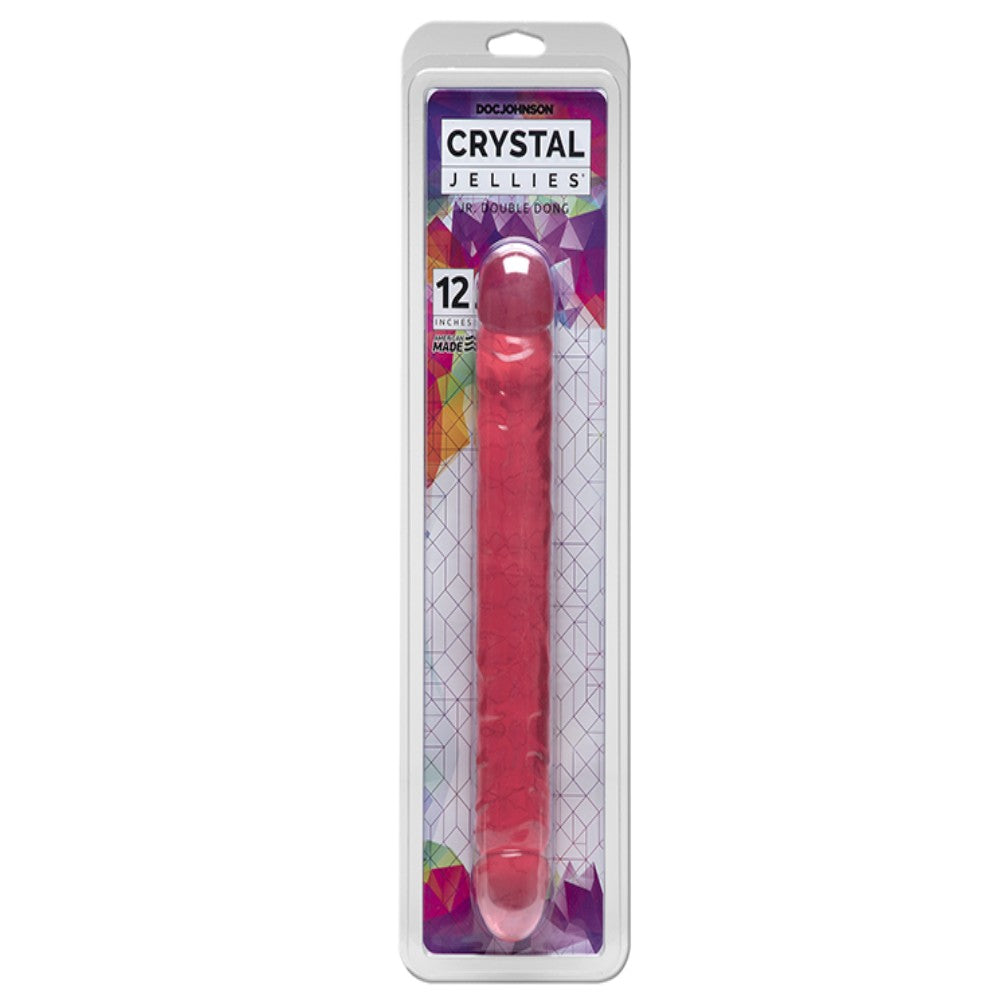 Doc Johnson Cyrstal Jellies 30 Cm Çift Taraflı Realistik Jel Penis Red