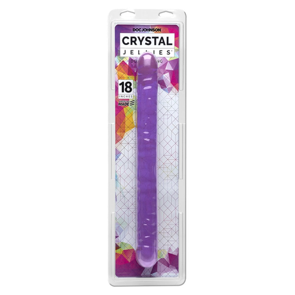 Doc Johnson Crystal Jellies Double Dong 45 cm Çift Taraflı Dildo Purple