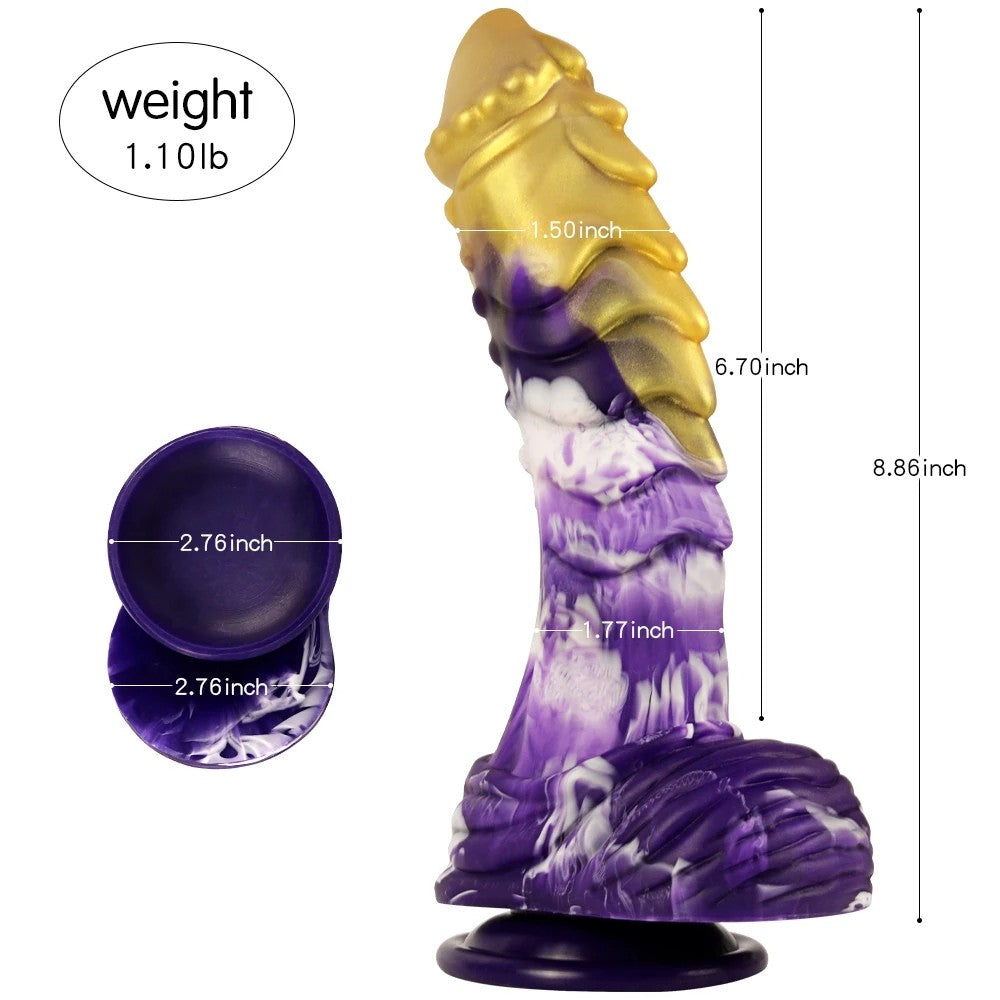 Shequ Jelly Animal Dildo Monster 37 Realistik Penis SQ-WBD10115-Yellow