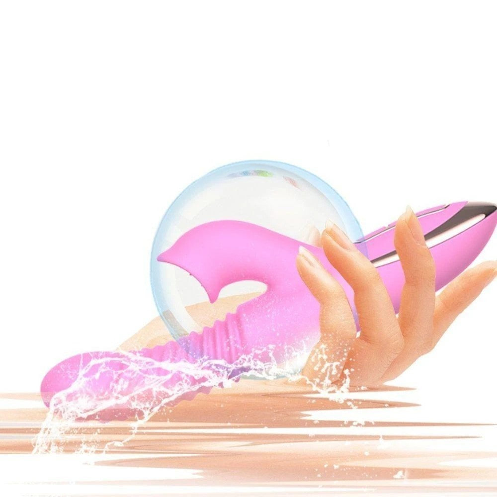 Dibe Angelia Thrusting İleri Geri Hareketli Dilli Rabbit Vibratör Pink