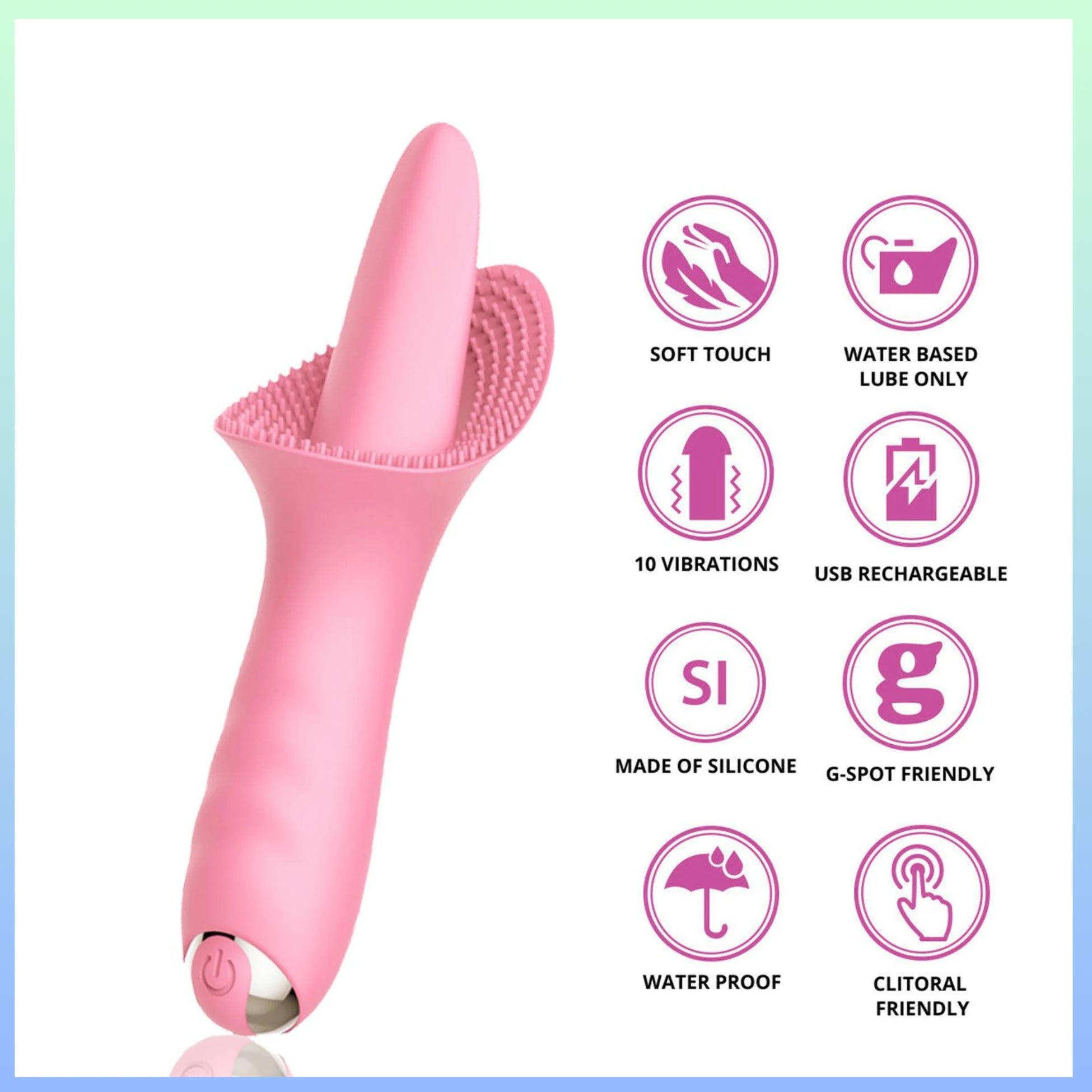 Tongue Vibe Tırtıklı Dil Vibratör USB Şarjlı 10 Mod Su Geçirmez Sessiz