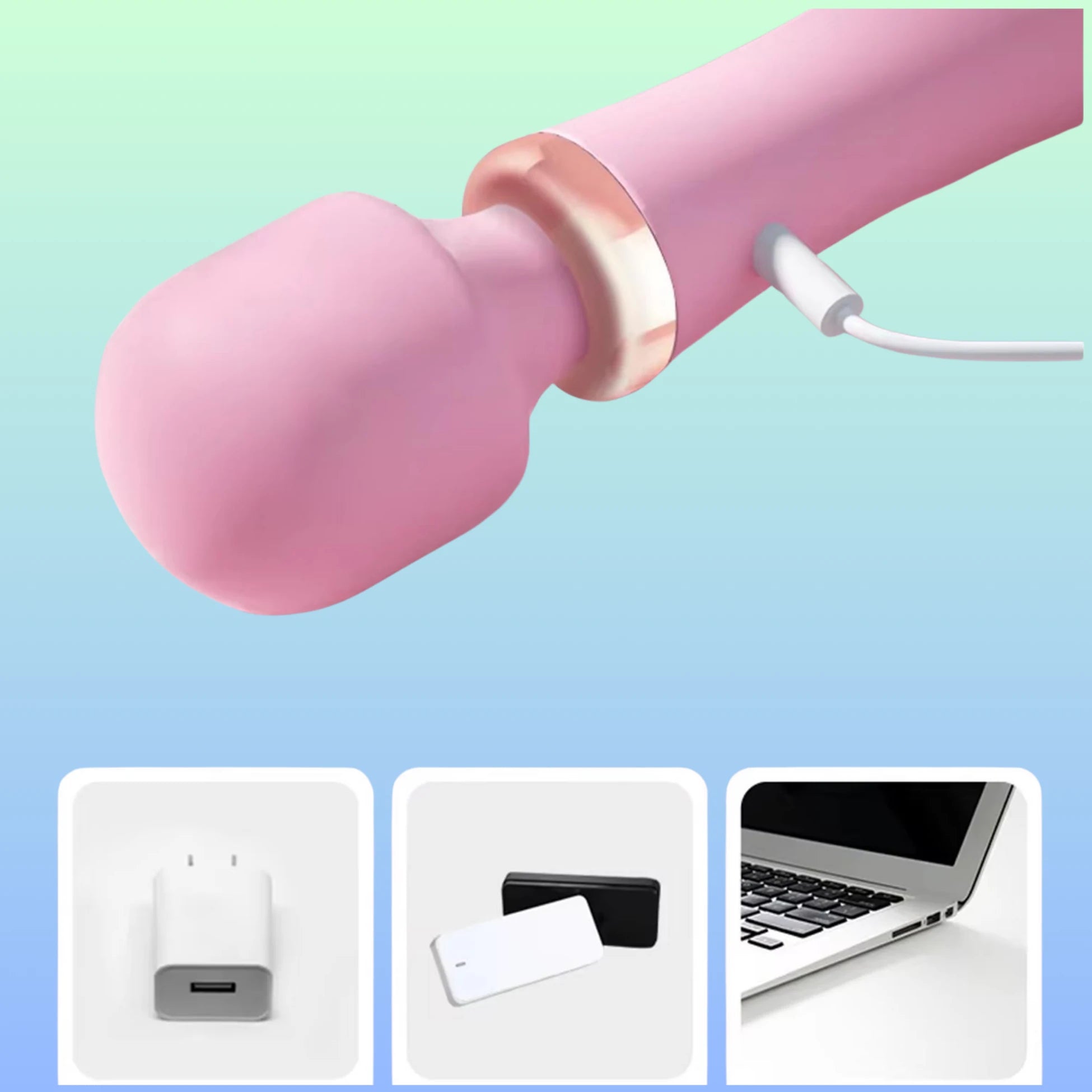 Venus II Isıtmalı Wand Vibratör 10 Mod Çift Motorlu USB Şarjlı Su Geçirmez