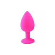 Small Boy Premium Elmas Taş Detaylı Silikon Kaplı Metal Anal Plug  7 cm