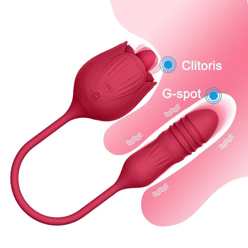 Frowzer Tongue Rose Dil ve İleri Geri Hareketli Gül Vibratör