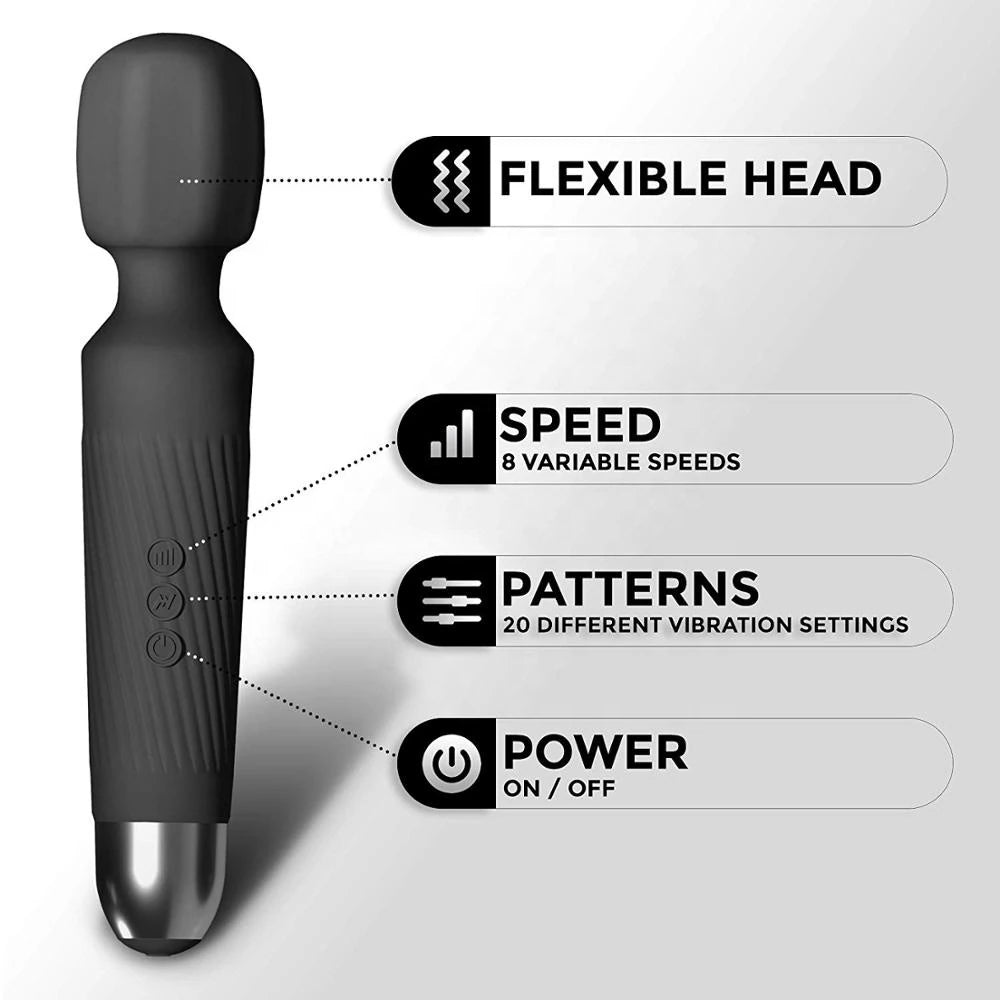 Frowzer Massage Vibes Black 20 Mod Usb Şarjlı Masaj Vibratör