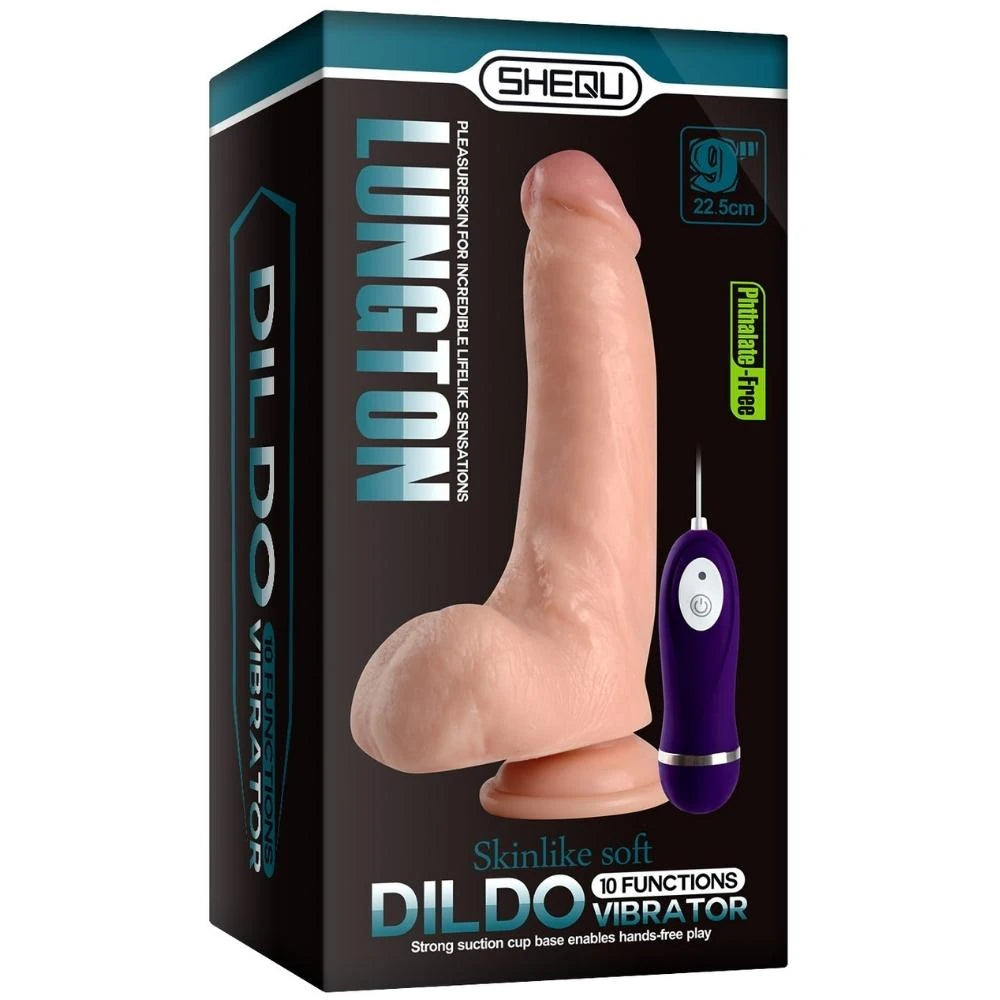 Shequ Lungton Strapon 22 Cm Belden Bağlamalı Titreşimli Realistik Penis