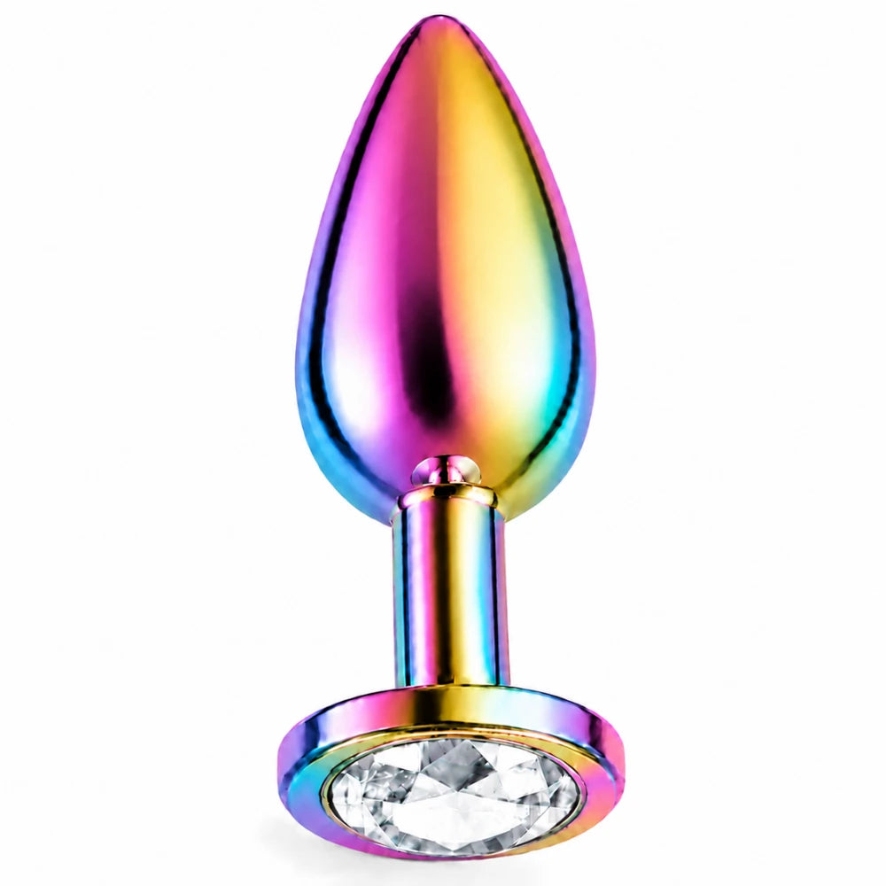 Frowzer Anal Fantasy Rainbow Hot & Cooling Beyaz Taşlı Metal Anal Plug – Medium