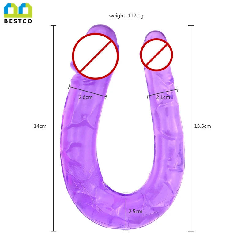 Frowzer Double Ended Jelly Dildo 30 cm Çift Taraflı Jel Penis – Purple