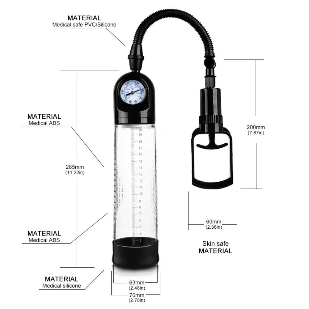 Frowzer World Men's Pump Dijital Mekanizmalı Manuel Penis Pompası Kampanya Paket