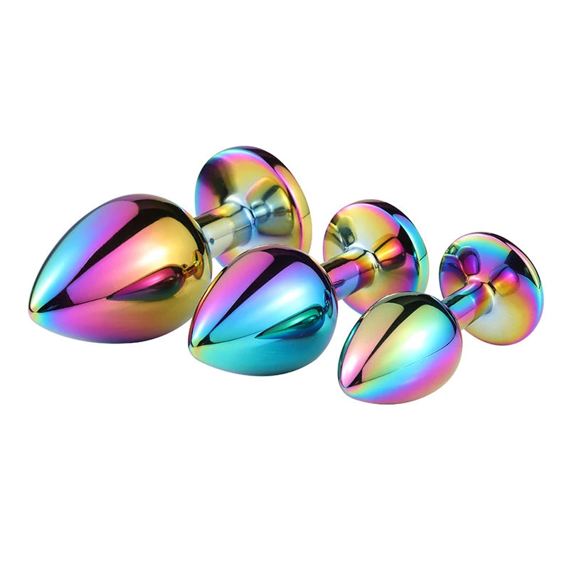 Frowzer Rainbow Hot Cooling Clear Small Anal Metal Plug