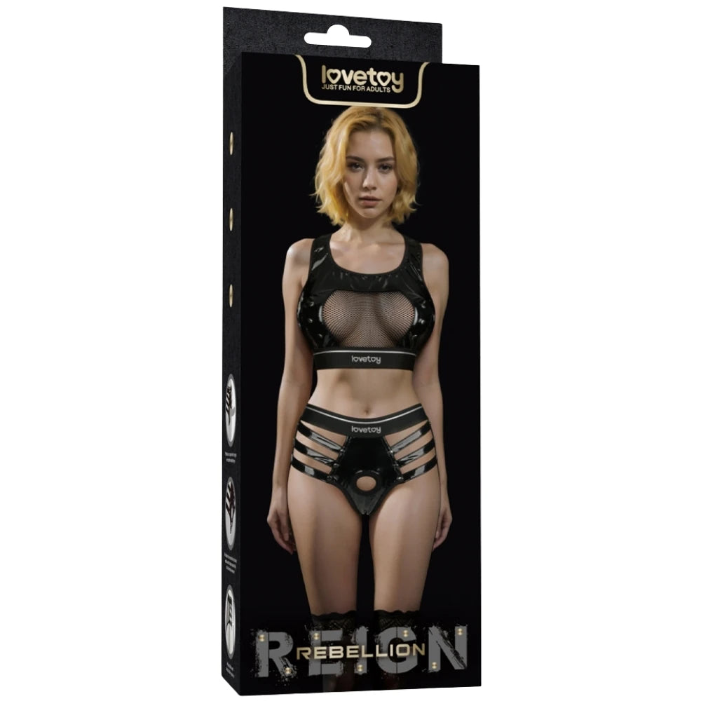 Lovetoy Rebellion Reign Iconic Harness Strap on Set LV781001B M/L