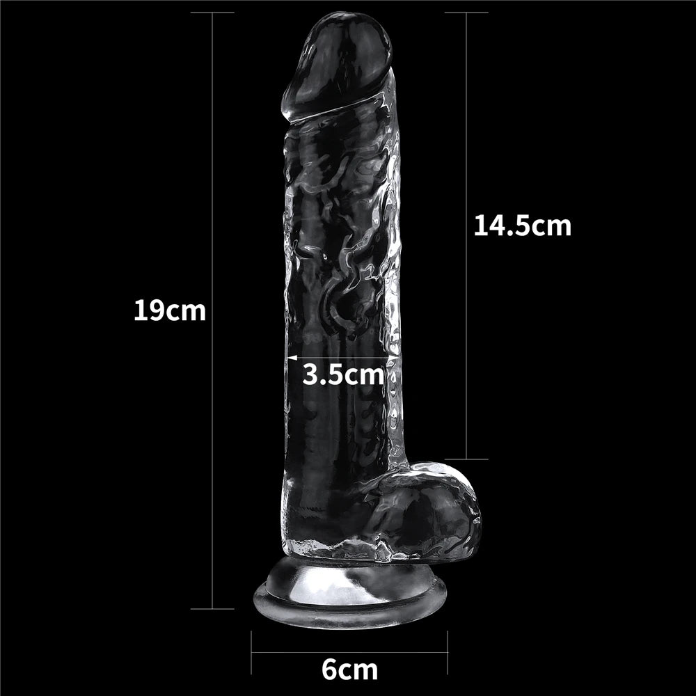 Lovetoy Flawless Clear Jelly Dildo 19 cm Realistik Penis LV310016
