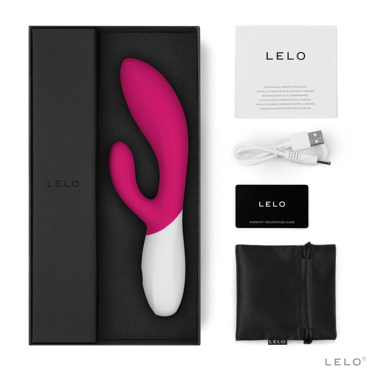 Lelo İna Wave 2 Hareketli Rabbit Vibratör-Cerise
