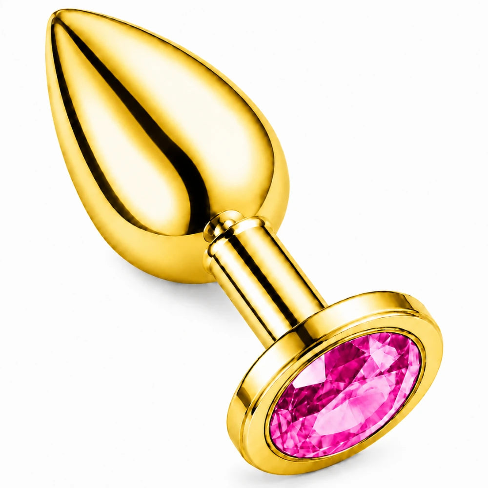 Frowzer Anal Fantasy Luxury Diamond Gold Çelik Pembe Taşlı Metal Anal Plug – Large