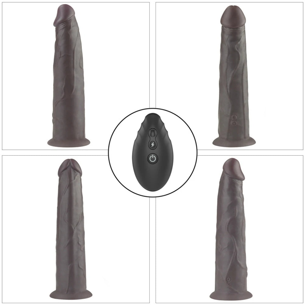 Lovetoy Dual Layered Silicone Rotator Black 23 Cm Hareketli Realistik Penis LV410221
