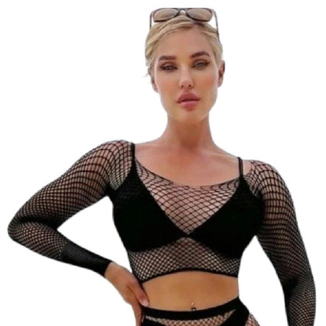 Frowzer Fantasy Wear File Çorap Büstiyer Takım Seksi Vücut Çorabı