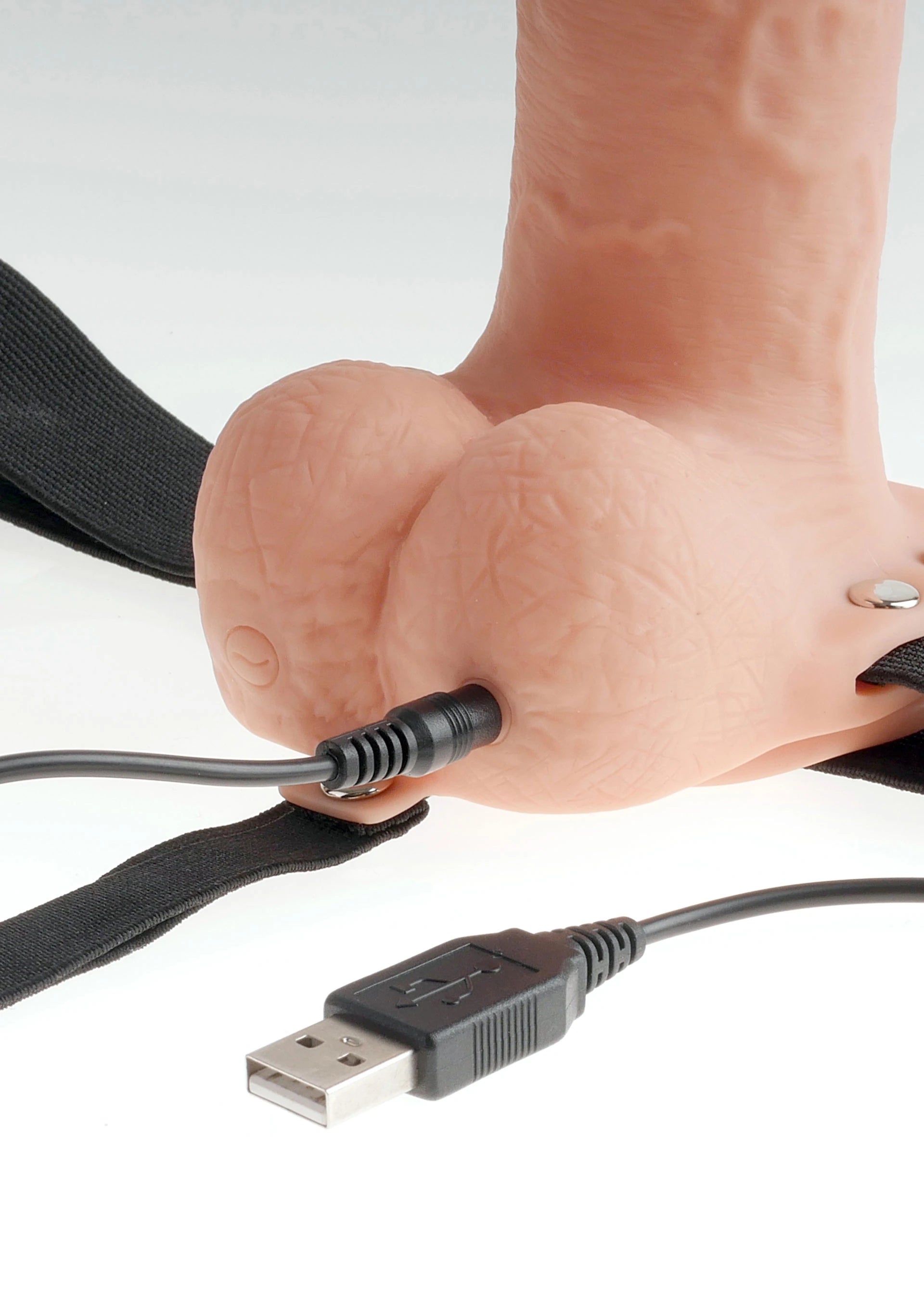Fetish Fantasy Serisi Usb Şarjlı Strapon Titreşimli İçi Boş Penis 18 cm