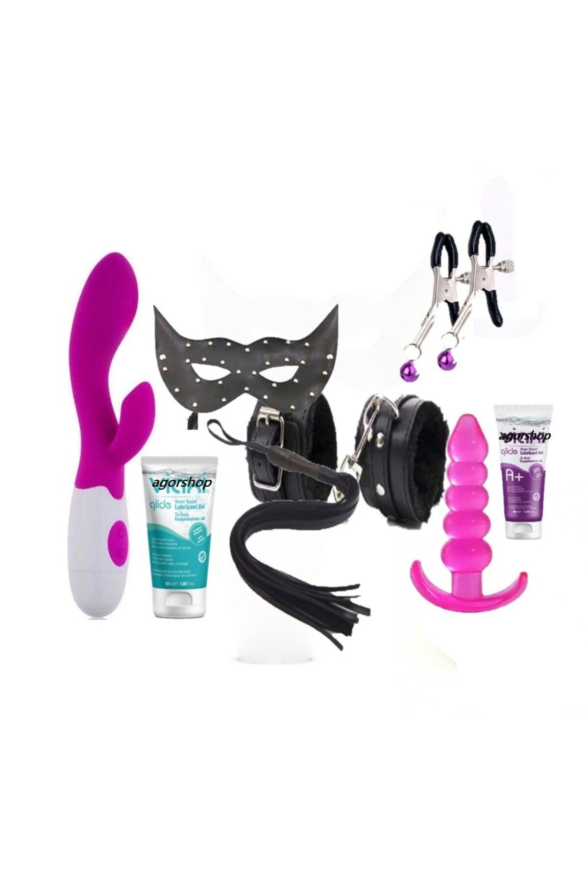 Yılbaşına Özel 8 Parça Eğlence Seti Anal Plug Vibratör