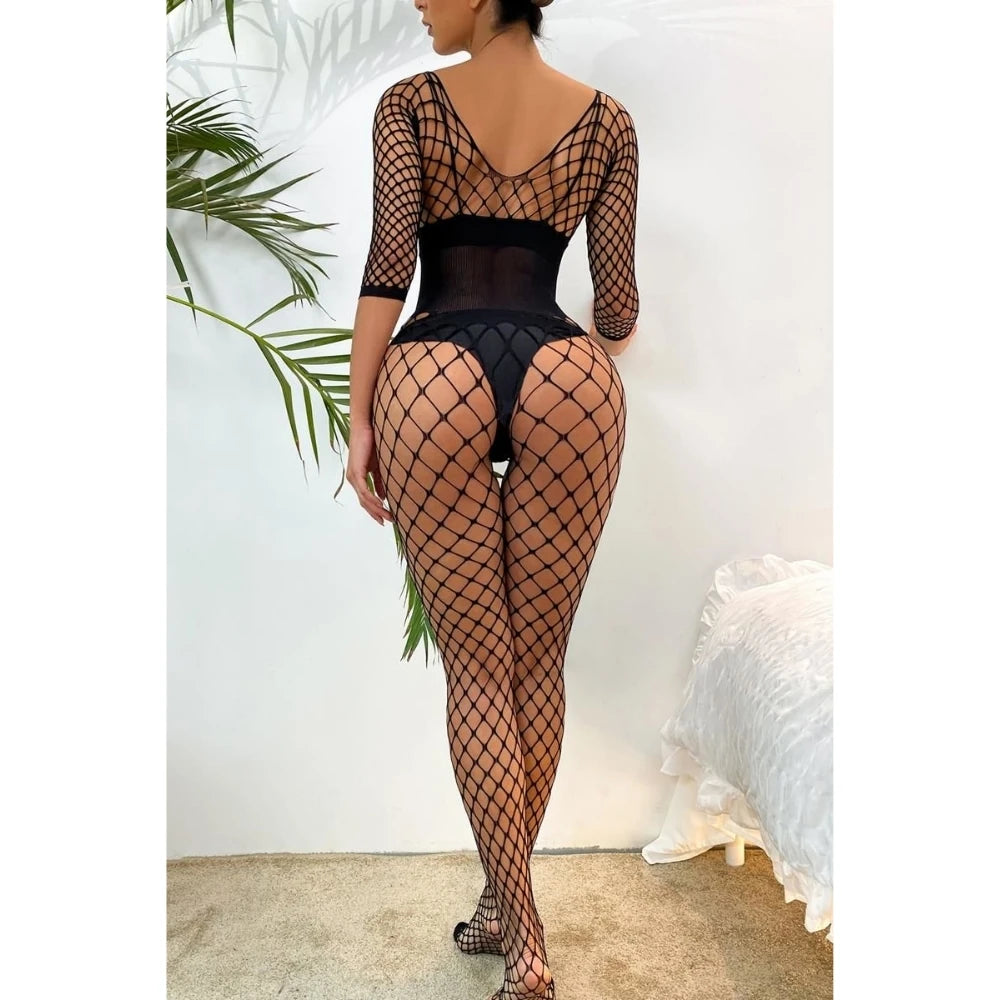 Frowzer She Fantasy Wear Dekolteli Seksi Siyah Vücut Çorabı
