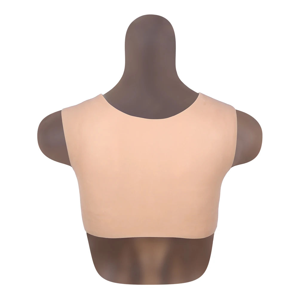 Bodysuit Crossdresser Brown Askılı Giyilebilir Silikon Göğüs M Beden