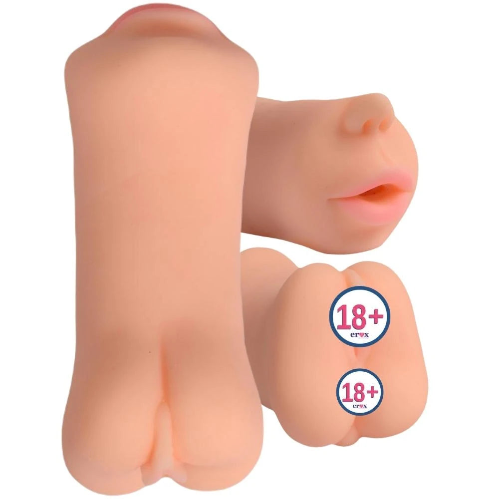 Xise Meinai 3 İşlevli Oral Vajinal ve Anal Masturbator