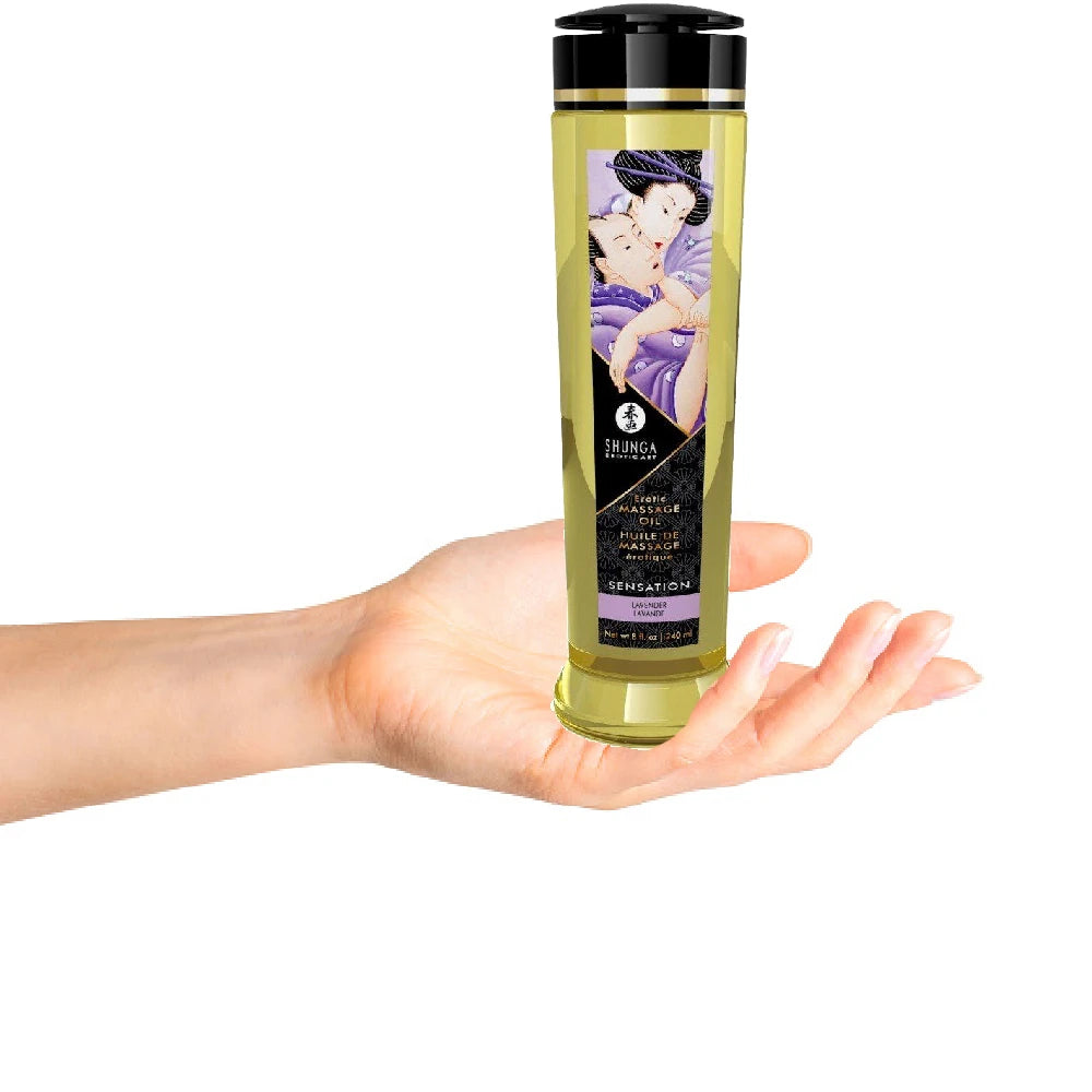 Shunga Massage Oil Sensation Lavanta Aromalı Isıtmalı Masaj Yağı 240 Ml.